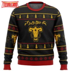 Black Clover Bulls Ugly Christmas Sweater