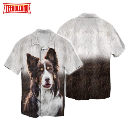 Border Collie Painting 3D Hawaiian Shirt For Dog Lovers, Dog Hawaii Shirts