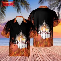 Bowling With Flame Hawaiian Shirt, Aloha Beach Shirt