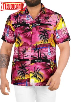 Breast Cancer Shirt Breezy Surf Hawaiian Tropical Aloha Beach Short Sleeve Casual Shirt