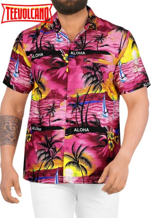 Breast Cancer Shirt Breezy Surf Hawaiian Tropical Aloha Beach Short Sleeve Casual Shirt