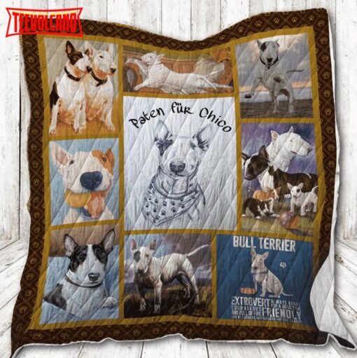 Bull Terrier Get It Up 3D Quilt Blanket