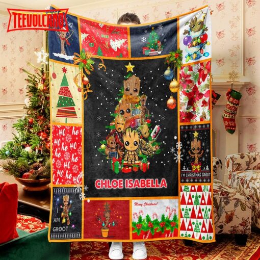 Cartoon Tree Man Christmas Blanket