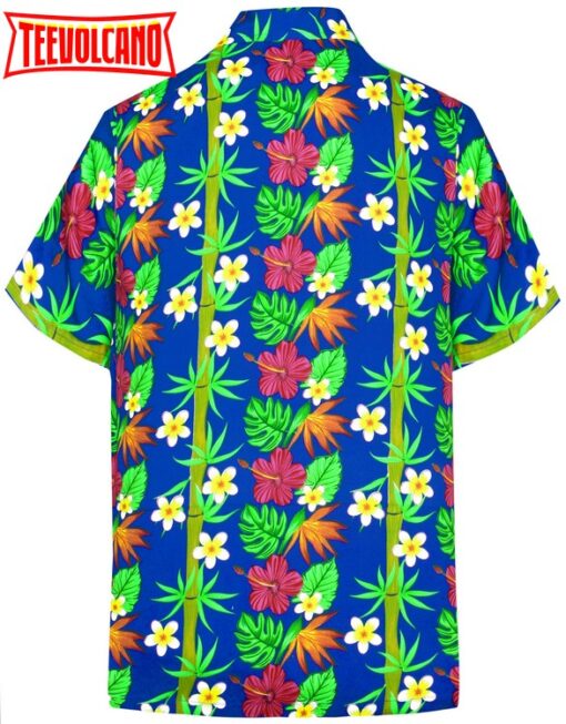 Casual Beach hawaiian Shirt for Aloha Tropical Beach front Short sleeve Blue