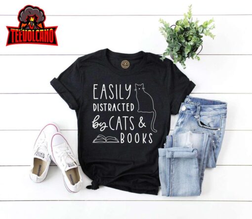 Cat Lover, Cats And Books, Book Lover, Reading Lover, Cat T-Shirt