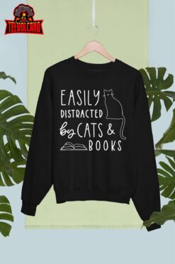 Cat Lover, Cats And Books, Book Lover, Reading Lover, Cat T-Shirt