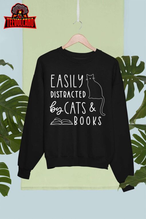 Cat Lover, Cats And Books, Book Lover, Reading Lover, Cat T-Shirt