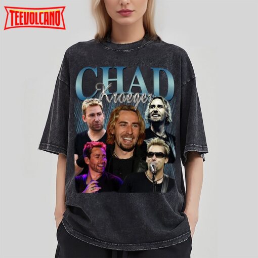 Chad Kroeger Vintage Washed T-Shirt, Pop Rock Band Homage Graphic T Shirt