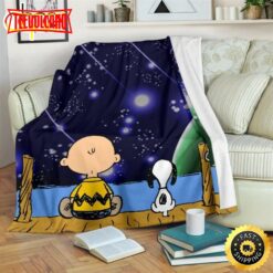 Charlie Brown And Snoopy Stargazing Fleece The Peanuts Movie Snoopy Dog Blanket