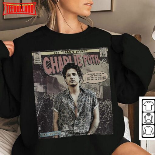 Charlie Puth Comic Book Art Charlie Album World Tour Ticket 2023 T Shirt