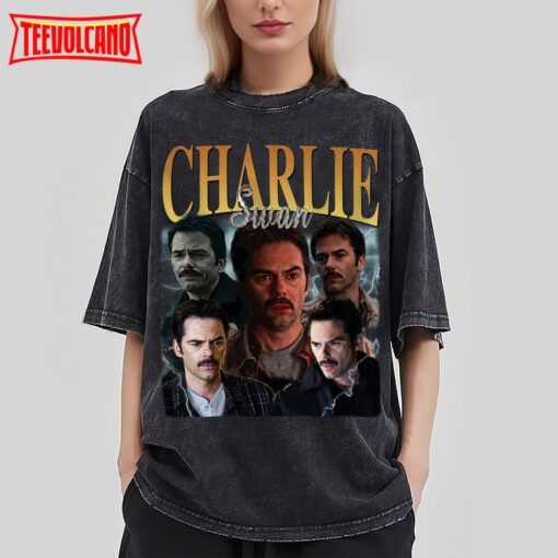 Charlie Swan Vintage Washed T-Shirt,Actor Homage Graphic T Shirt