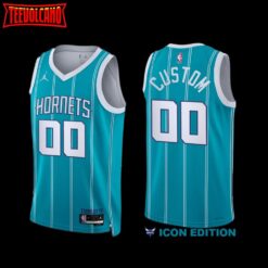Charlotte Hornets Custom 2022-23 Icon Edition Jersey Teal