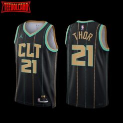 Charlotte Hornets JT Thor 2022-23 Black City Edition Jersey