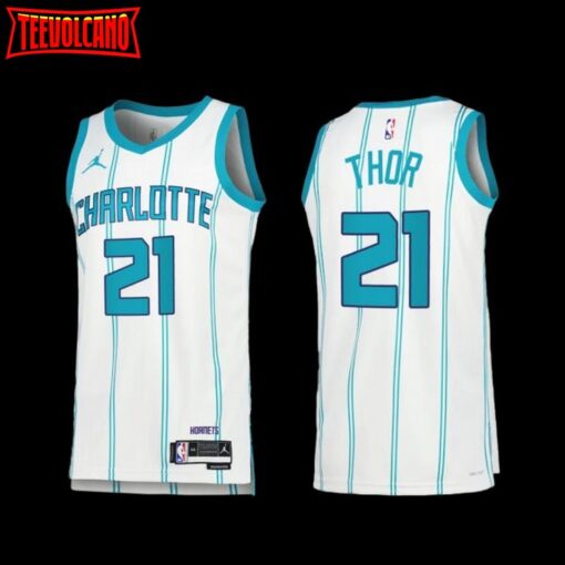 Charlotte Hornets JT Thor 2022-23 White Association Edition Jersey