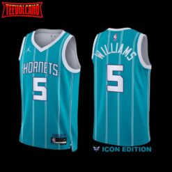 Charlotte Hornets Mark Williams 2022-23 Icon Edition Jersey Teal