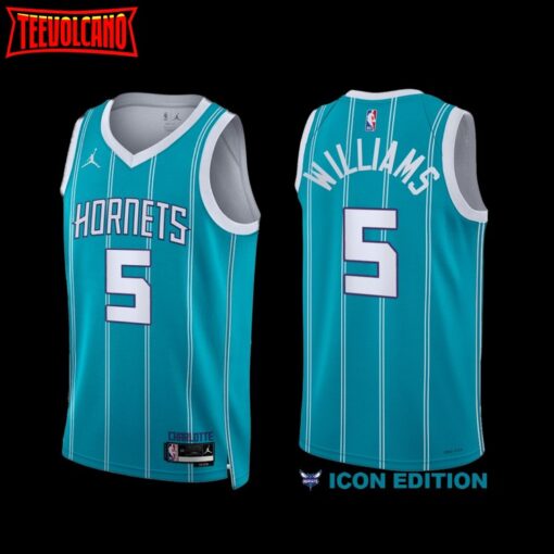 Charlotte Hornets Mark Williams 2022-23 Icon Edition Jersey Teal