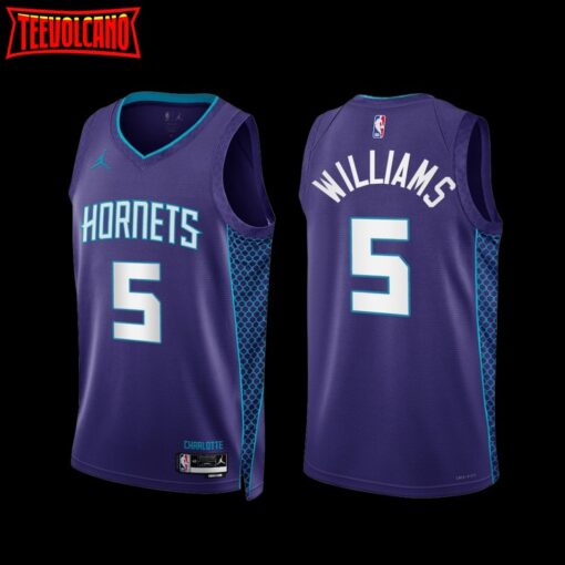 Charlotte Hornets Mark Williams 2022-23 Purple Statement Edition Jersey