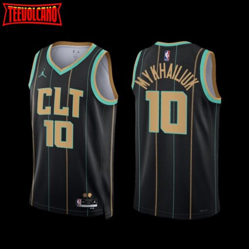 Charlotte Hornets Svi Mykhailiuk 2022-23 City Edition Jersey Black