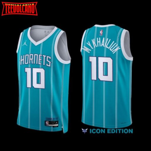 Charlotte Hornets Svi Mykhailiuk 2022-23 Icon Edition Jersey Teal