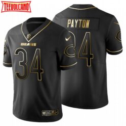 Chicago Bears Walter Payton Black Golden Limited Jersey