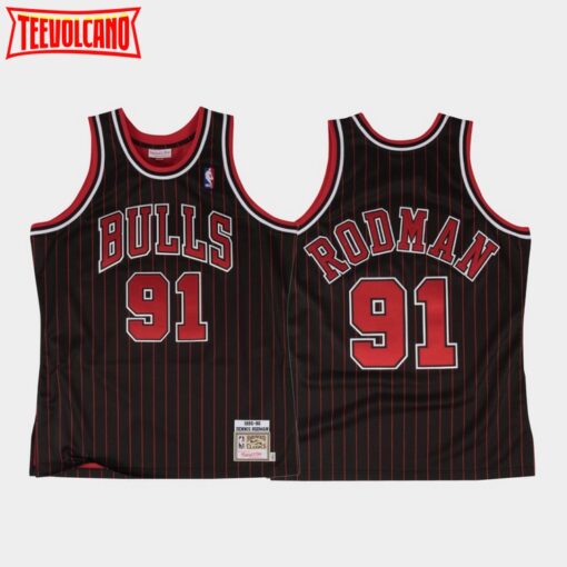 Chicago Bulls Dennis Rodman Black 1995-96 Throwback Jersey