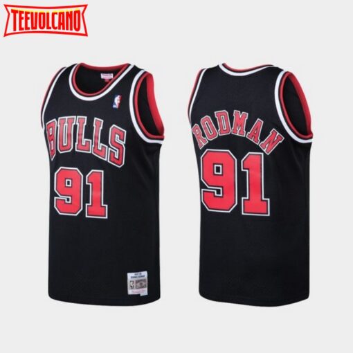 Chicago Bulls Dennis Rodman Black Throwback Jersey