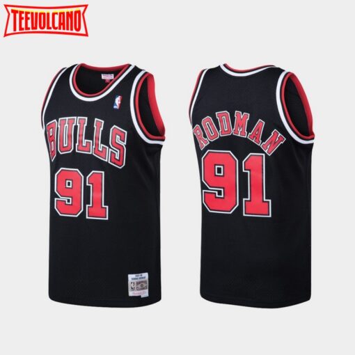 Chicago Bulls Dennis Rodman Black Throwback Jersey