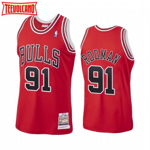 Chicago Bulls Dennis Rodman Red Throwback Jersey