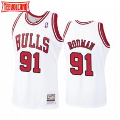 Chicago Bulls Dennis Rodman White Throwback Jersey