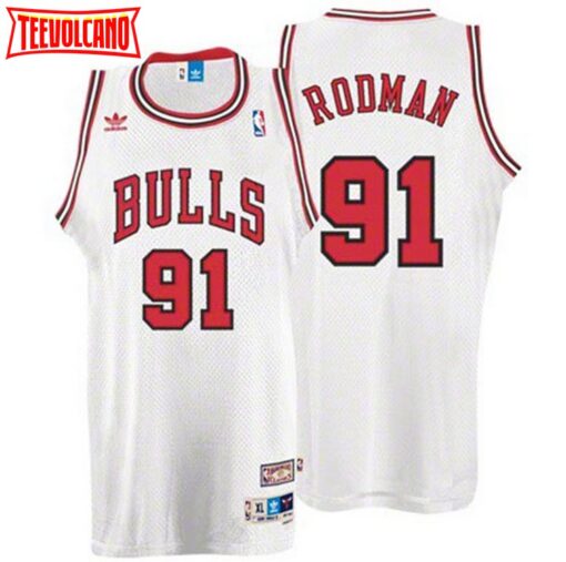 Chicago Bulls Dennis Rodman White Vintage Jersey