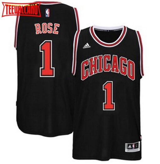 Chicago Bulls Derrick Rose Black Throwback Jersey