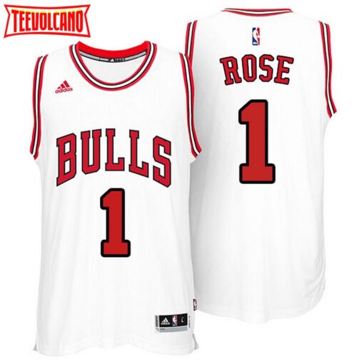 Chicago Bulls Derrick Rose White Throwback Jersey