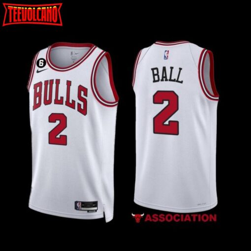 Chicago Bulls Lonzo Ball 2022-23 White Association Edition Jersey