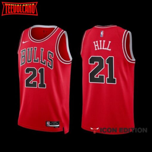 Chicago Bulls Malcolm Hill 2022-23 Icon Edition Jersey Red