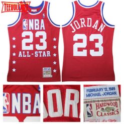 Chicago Bulls Michael Jordan 1989 All Star Red Throwback Jersey