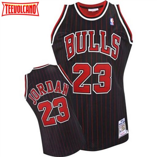 Chicago Bulls Michael Jordan Black Stripes Throwback Jersey