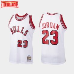 Chicago Bulls Michael Jordan Bulls White 1984-85 Throwback Jersey