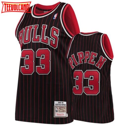 Chicago Bulls Scottie Pippen Black 1995-96 Throwback Jersey