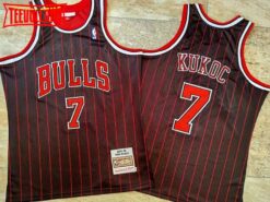 Chicago Bulls Toni Kukoc Black Stripes 1995 1996 Throwback Jersey