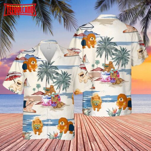 Chow Chow Summer Beach Hawaiian Shirt, Aloha Beach Shirt