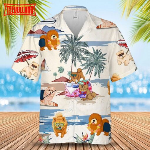 Chow Chow Summer Beach Hawaiian Shirt, Aloha Beach Shirt