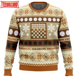 Christmas Checkers Board Games Ugly Christmas Sweater