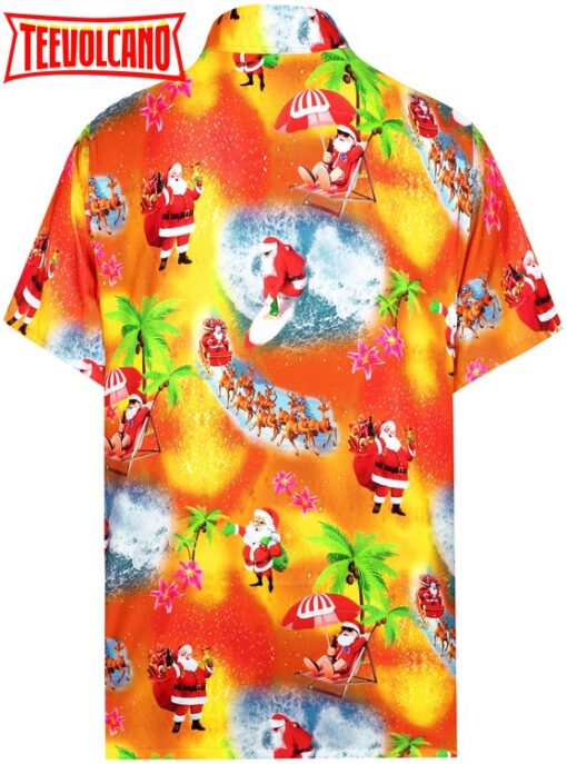 Christmas Hawaiian Aloha Button Down Shirt Orange