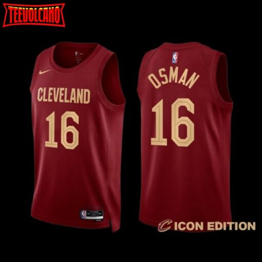 Cleveland Cavaliers Cedi Osman 2022-23 Icon Edition Jersey Wine