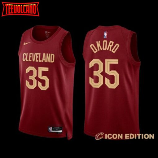 Cleveland Cavaliers Isaac Okoro 2022-23 Icon Edition Jersey Wine