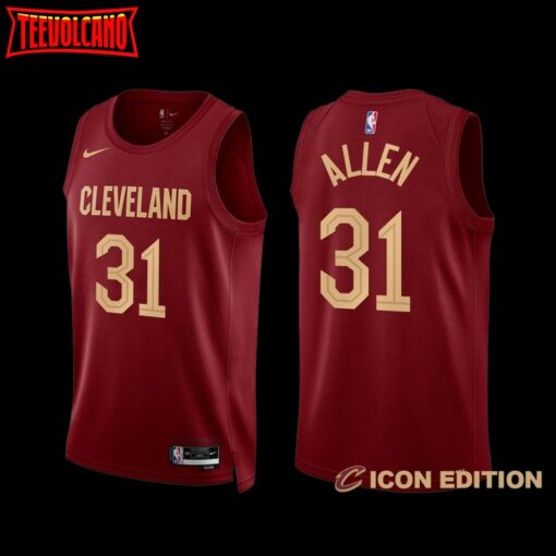 Cleveland Cavaliers Jarrett Allen 2022-23 Icon Edition Jersey Wine