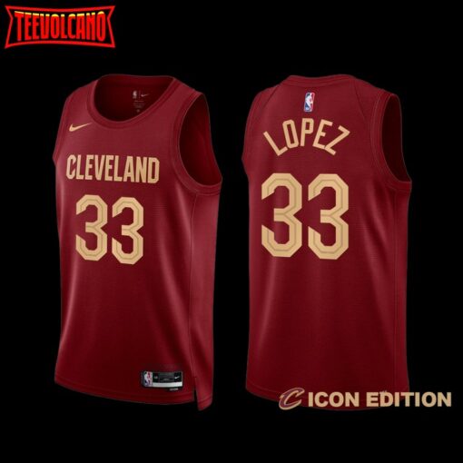 Cleveland Cavaliers Robin Lopez 2022-23 Icon Edition Jersey Wine