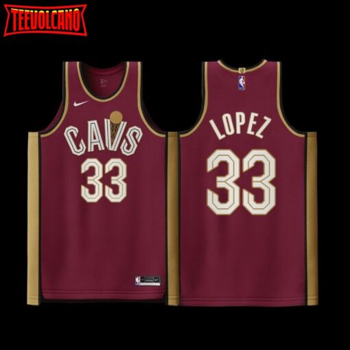 Cleveland Cavaliers Robin Lopez Icon Edition Wine Jersey