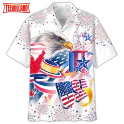 Cool Hawaiian Shirt With Usa Eagle Independence’s Day Aloha Short Sleeve Hawaii Shirt