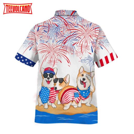 Corgi Hawaiian Shirts For Independence Day Gifts, Happy 4Th Of Jul Hawaiian Shirts